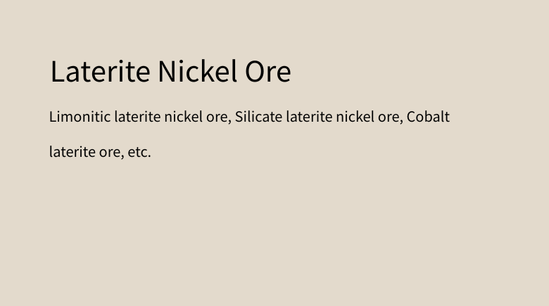 Laterite Nickel Ore